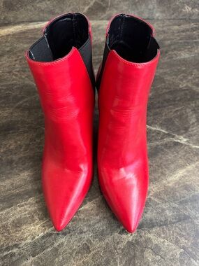 INC International Concepts Red Pointed-Toe Stiletto Ankle Booties